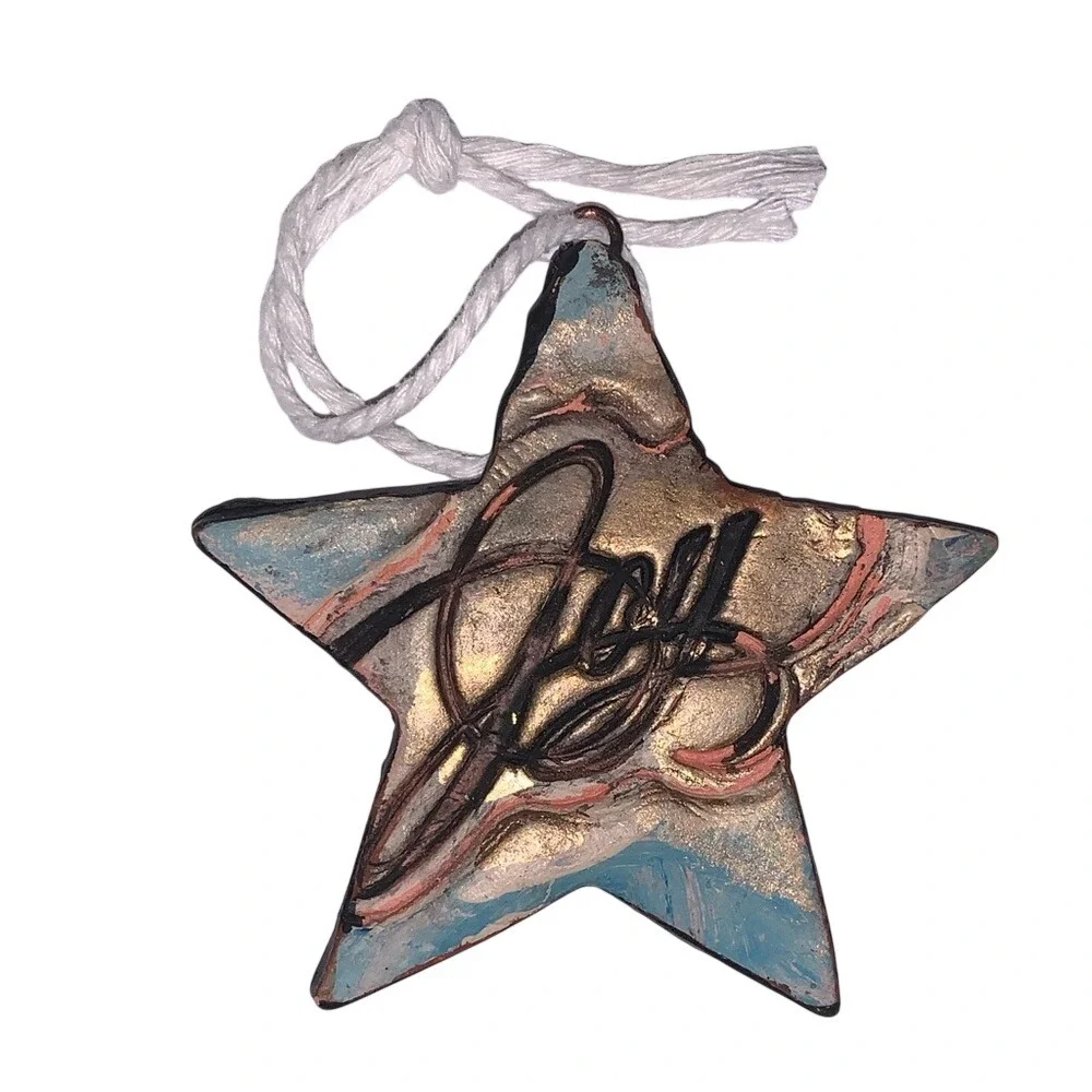 Joyful Gold and Blue‎ Star Ornament